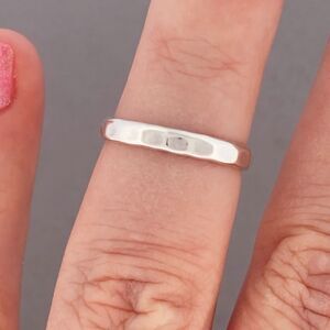 Silver Faceted Ring Size 4.5